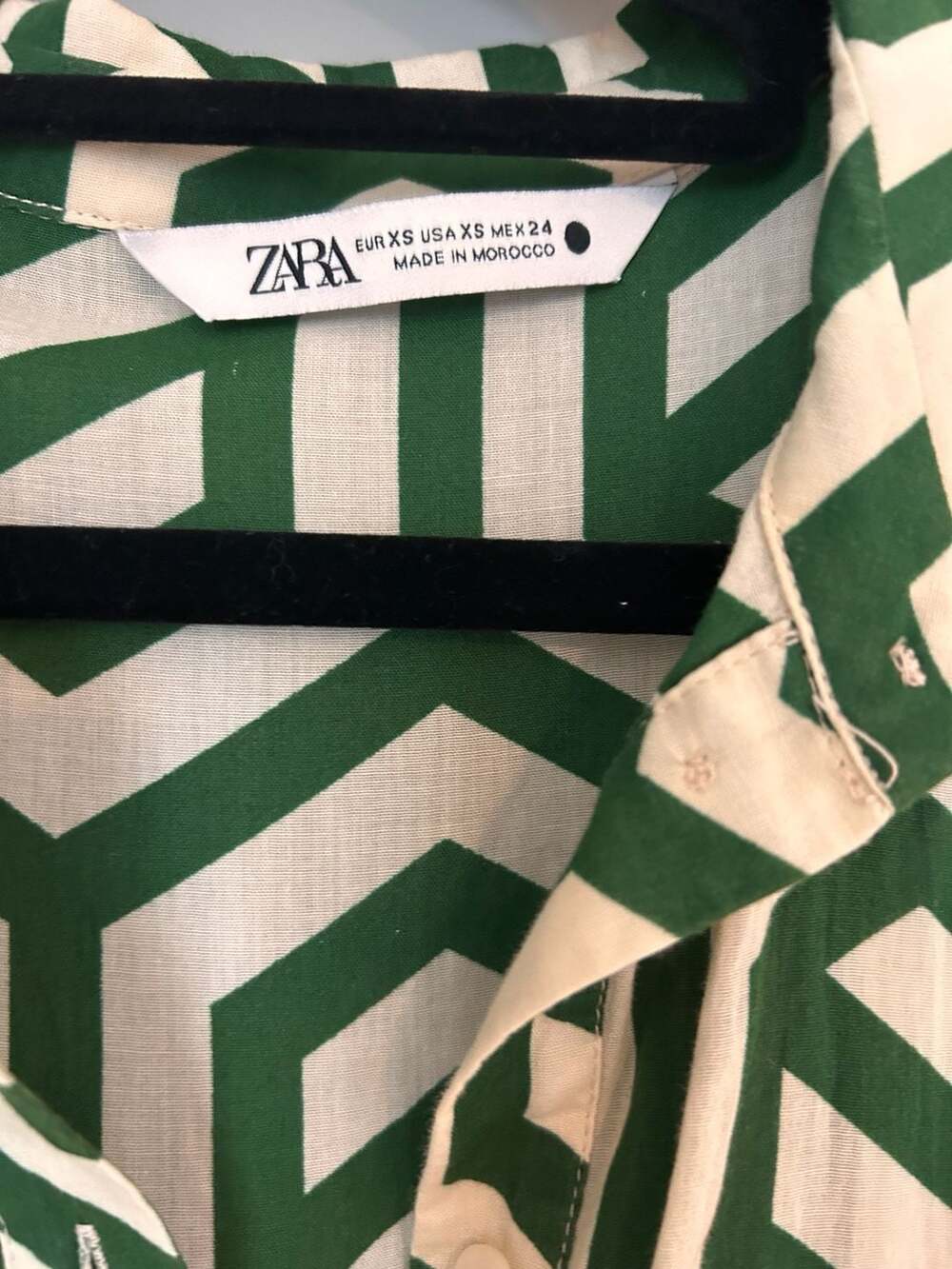Zara Geometric Print Tiered Midi Shirt Dress - Picture 2 of 4